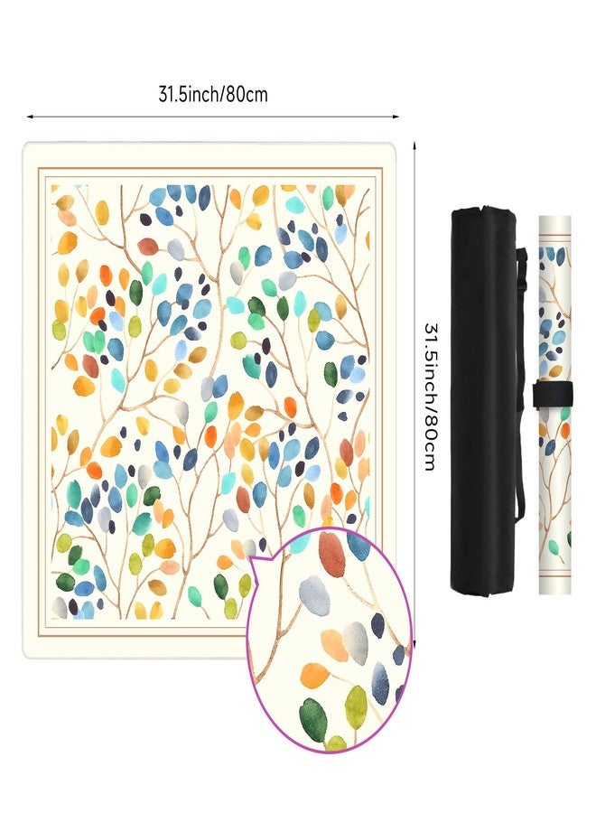 Deyimmei Mahjong Mat for Table - Non-Slip Mahjong Table Cover with Storage Pockets, Perfect Mahjong Accessories & Gifts for Women, Men, and Mahjong Enthusiasts (Floral Cascade) - Image 2